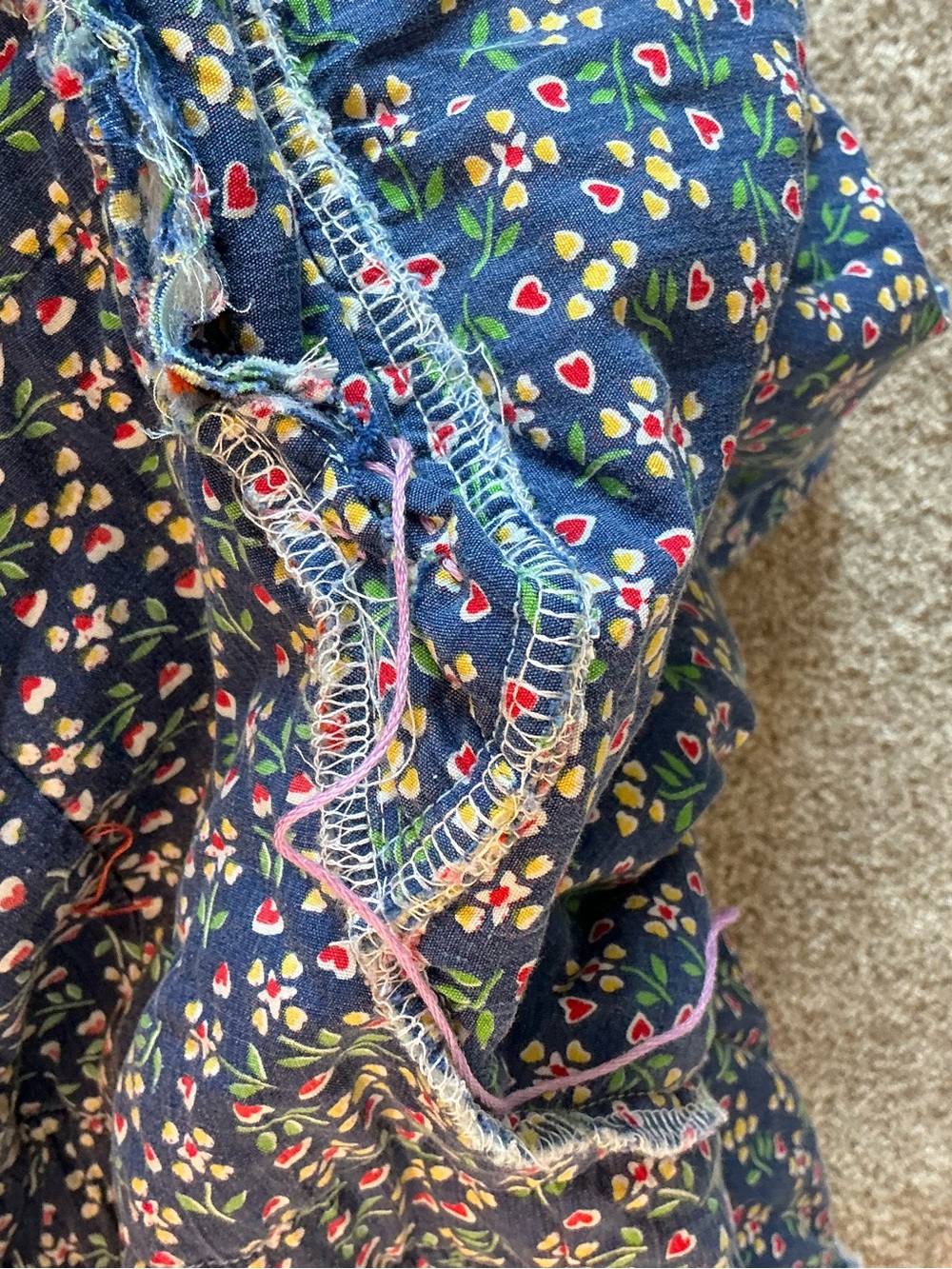 Quilt Coat with Embroidered Butterflies Medium Weight Size XL - Picture 10 of 11